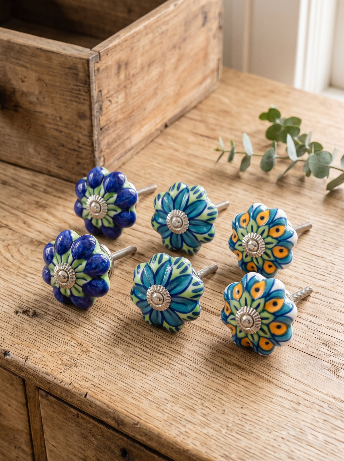 Set of 6 Aegean Petal Knobs