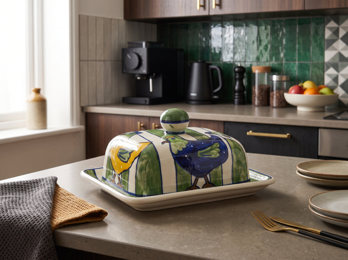 Meadow Hens Butter Dish