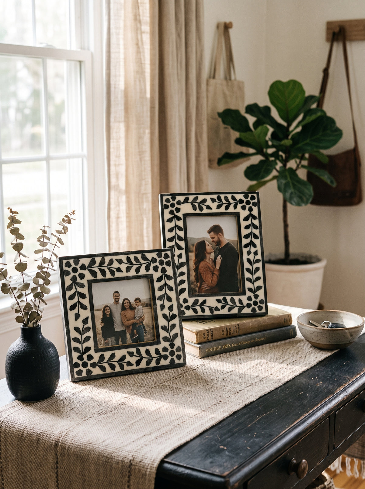 Onyx Jaipur Square Tendril Frame with Bone Inlay