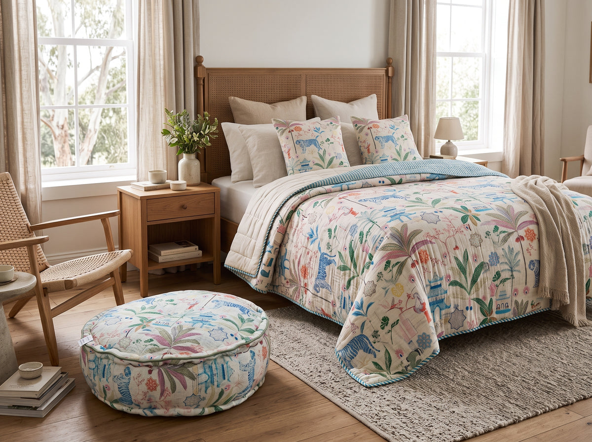 The Royal Bengal Cotton Floor Pouf