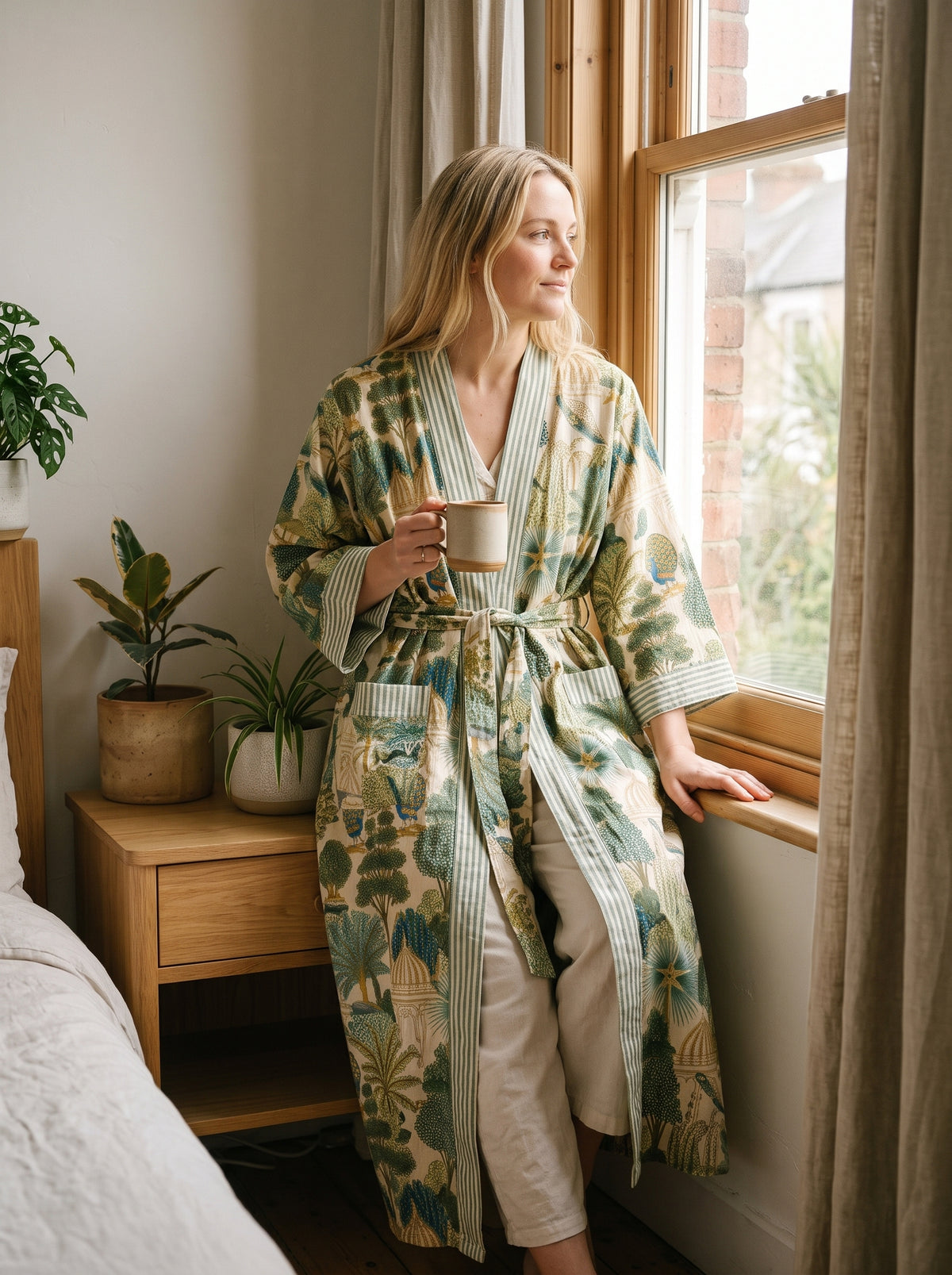 The Sunder Greenery Kimono Robe