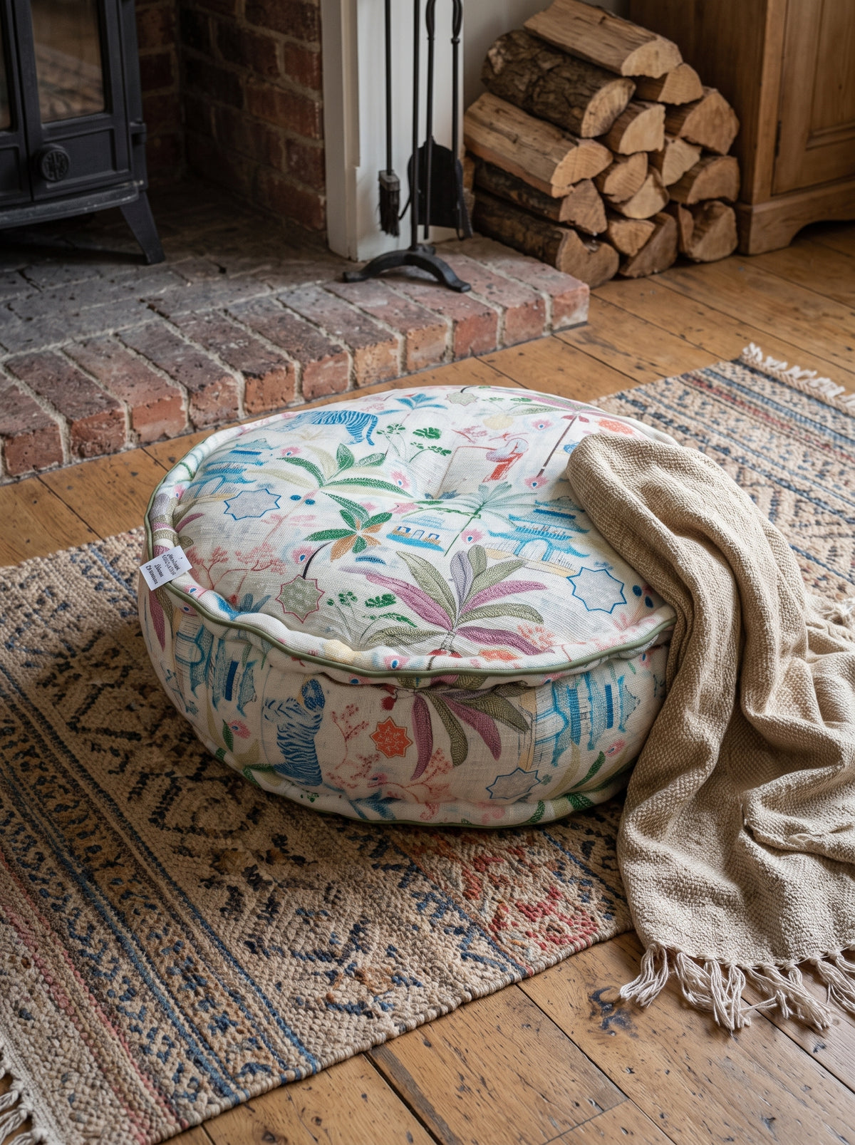 The Royal Bengal Cotton Floor Pouf
