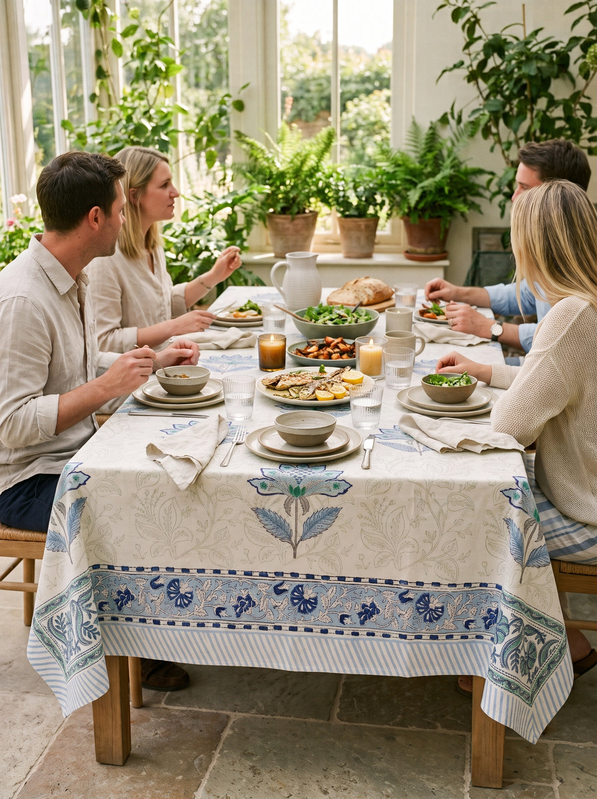 Coastal Kamal Large Tablecloth