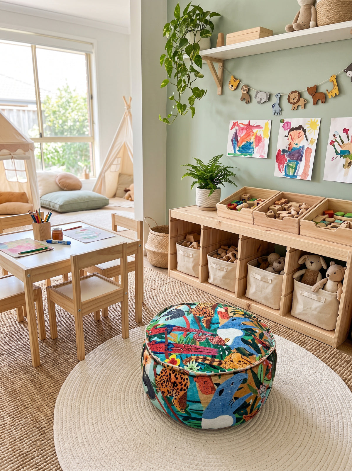 The Aranya Jungle Floor Pouf