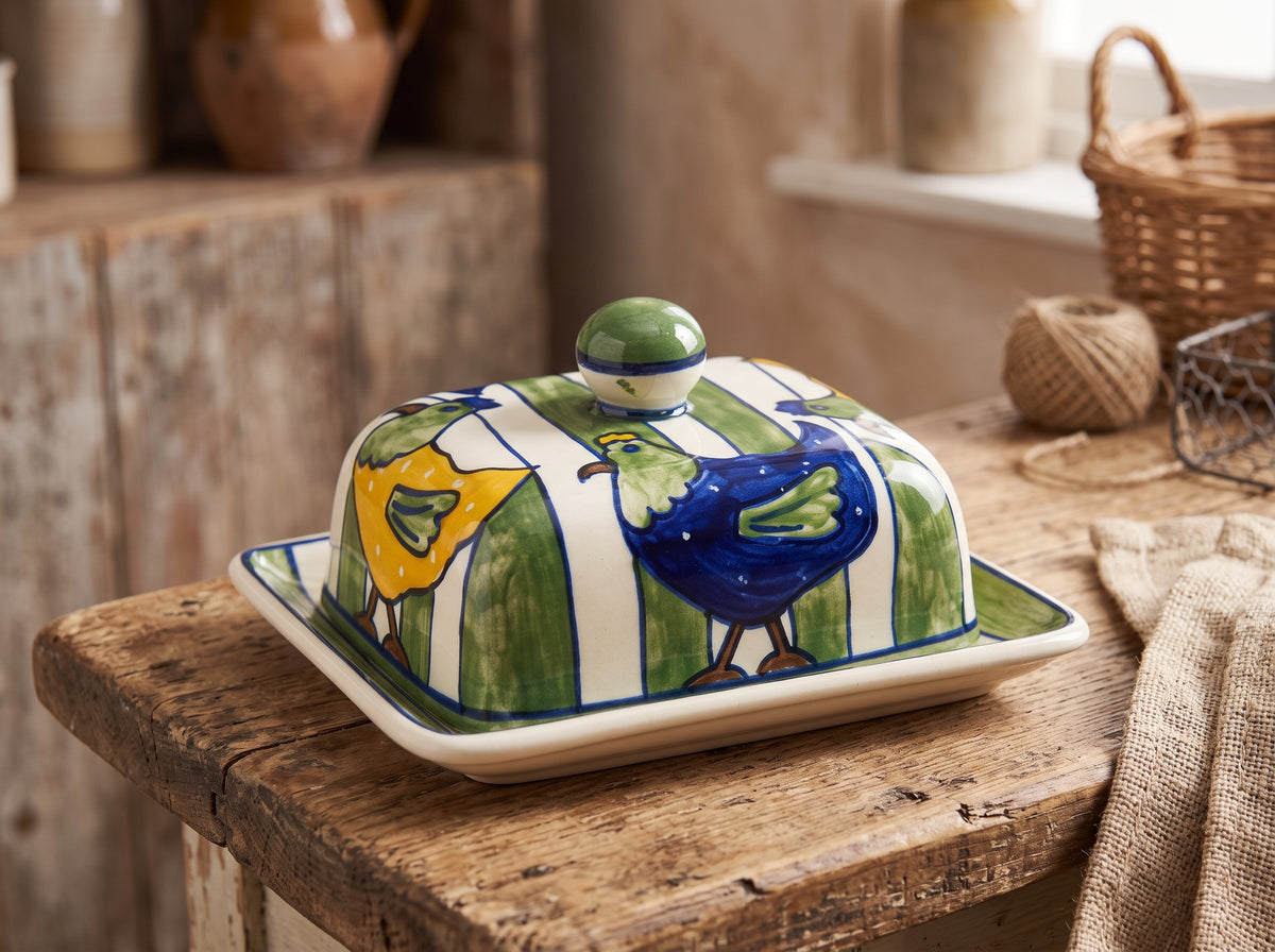 Meadow Hens Butter Dish