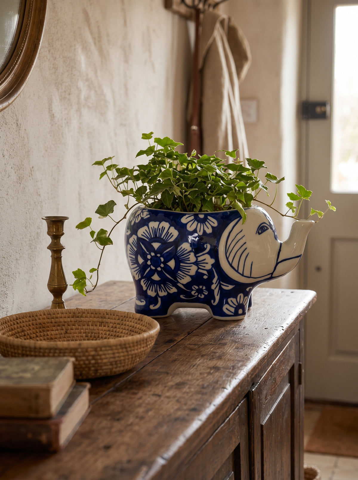 Jaipur Passion Flower Elephant Planter- Small