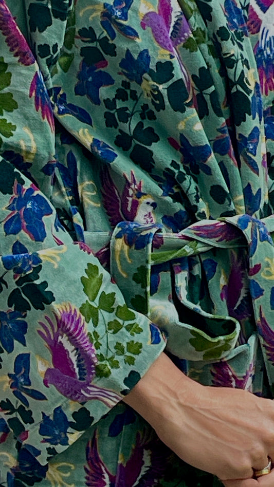 Luxe Velvet Kimono in Sage