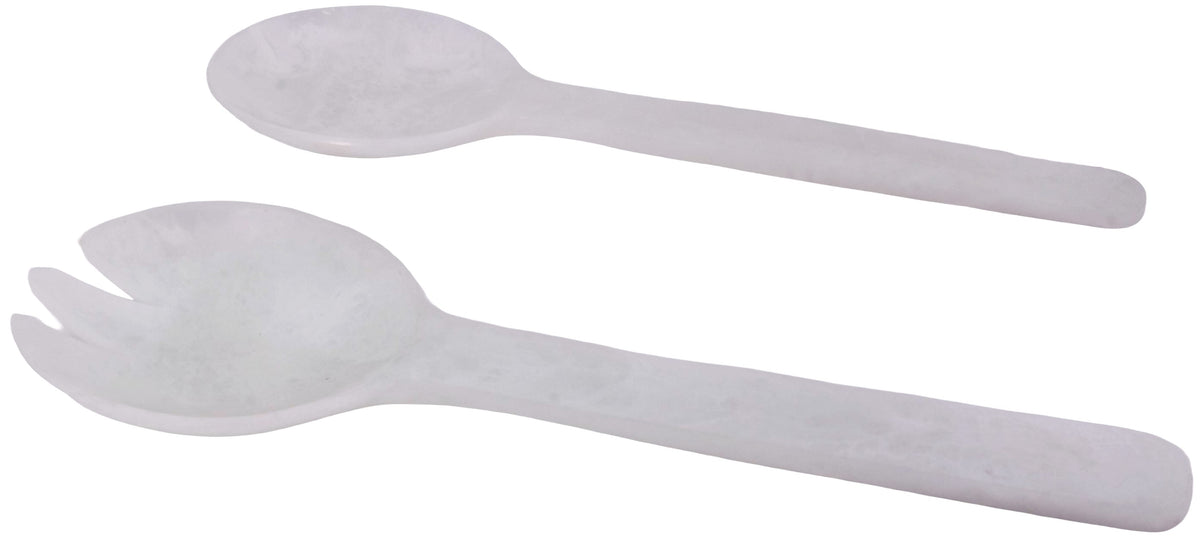 Pearl White Resin Salad Servers