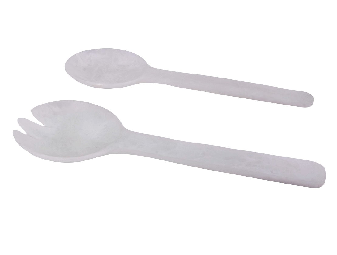 Pearl White Resin Salad Servers