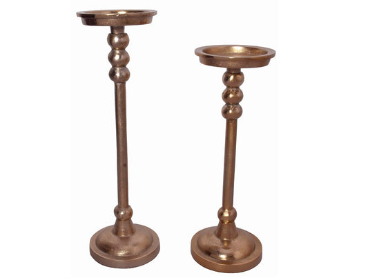 Elegant Brass Stemmed Candle Holders – Set of 2
