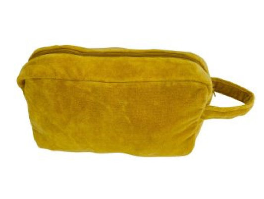 Mustard Velvet Cosmetic Pouch