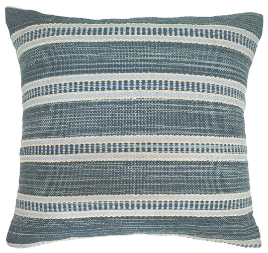 Blue/white woven cushion