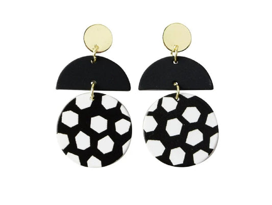 Black/white resin E/R with gold hook