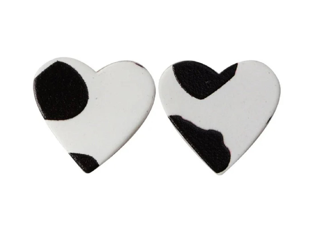 Black/white resin heart E/R