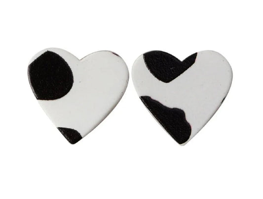 Black/white resin heart E/R