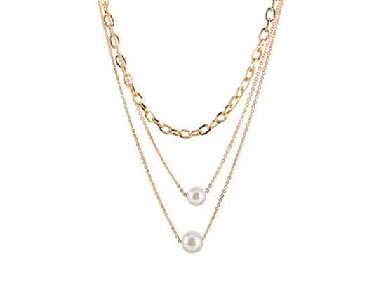 Double strand pearl necklace