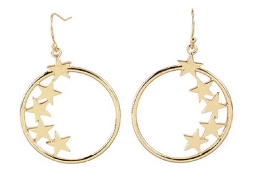 Gold star design earring