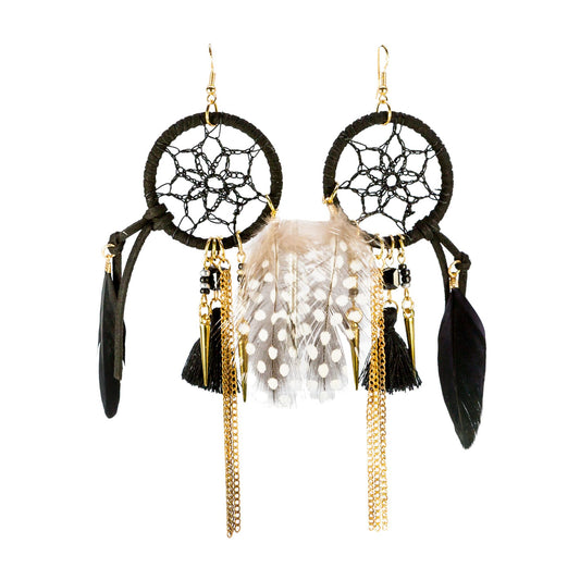 Dream Catcher Feather Earrings