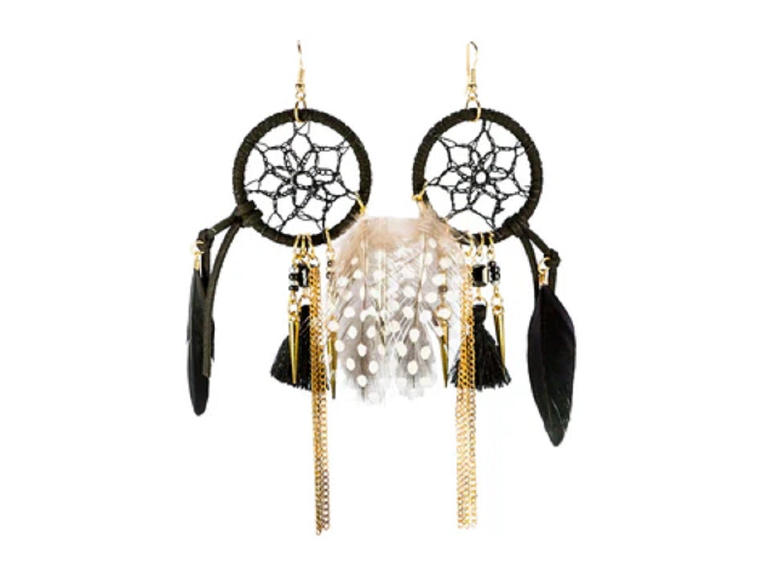 Dream Catcher Feather Earrings