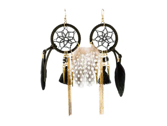 Dream Catcher Feather Earrings