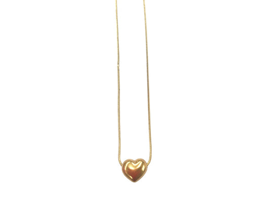 Minimalist Puffy Heart Gold Necklace