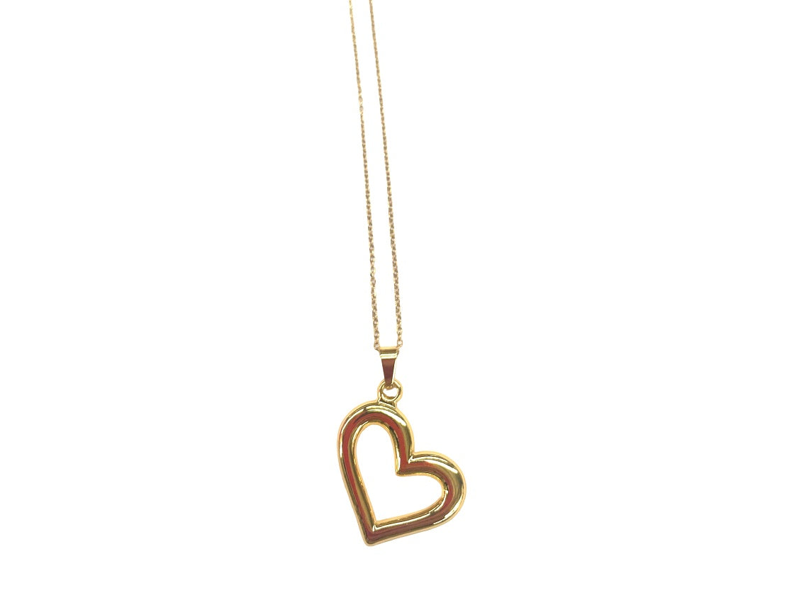 Chic Open Heart Gold Stainless Steel Necklace