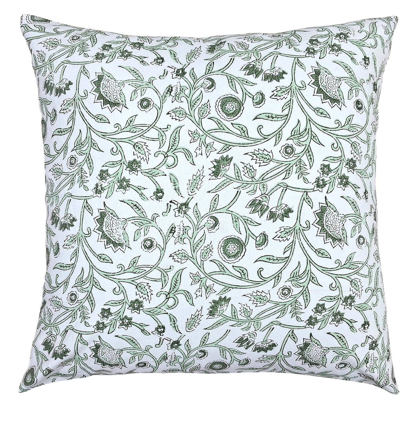 Milky Fern Traditional Block-Print Cushion