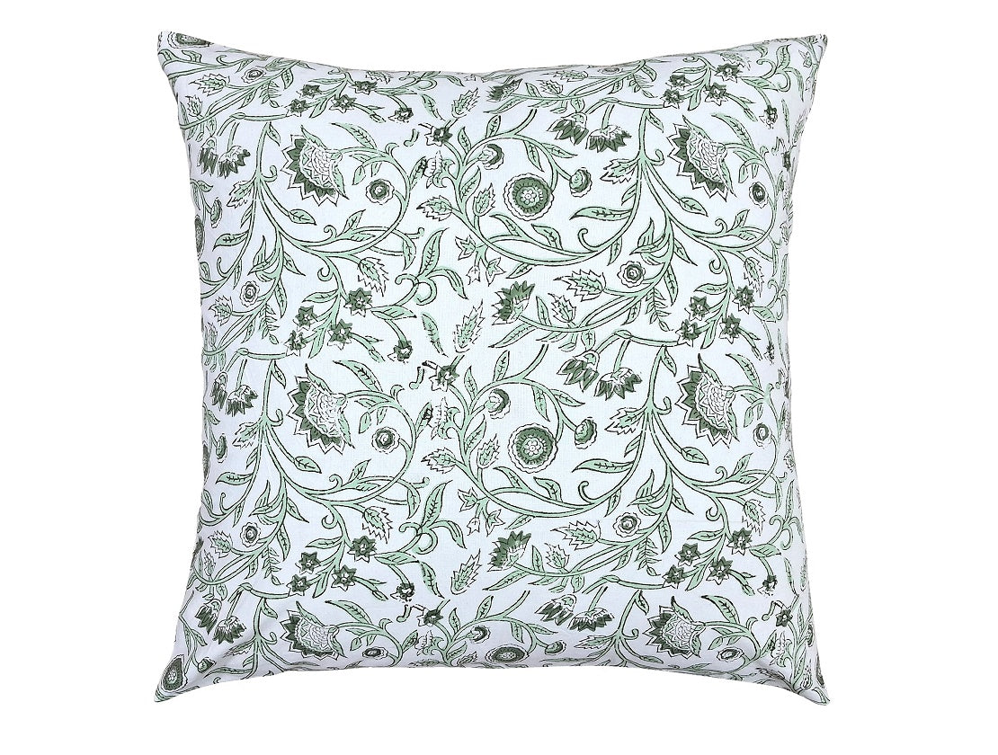 Milky Fern Traditional Block-Print Cushion
