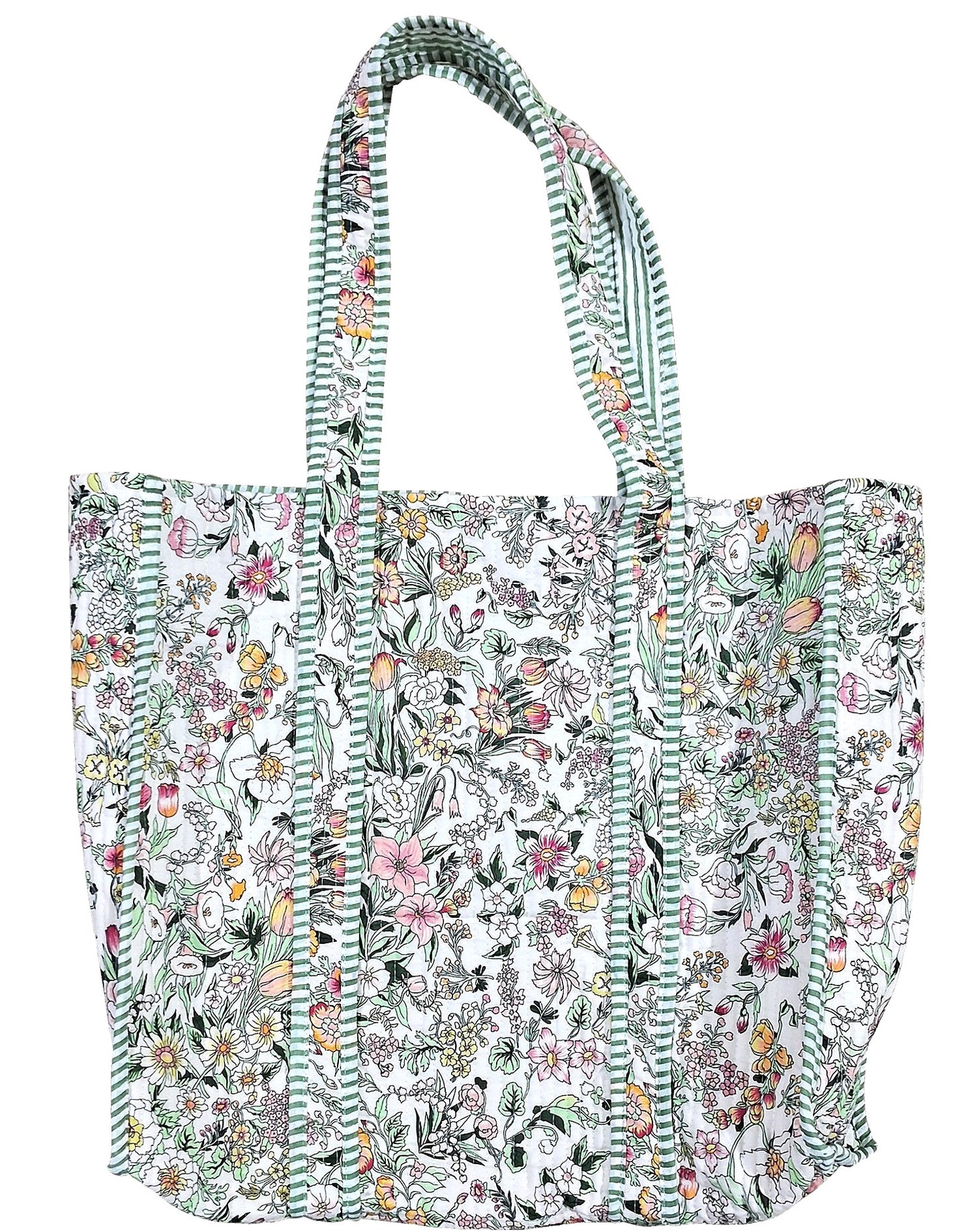Liberty Digital Print Kantha Stitched Tote Bag
