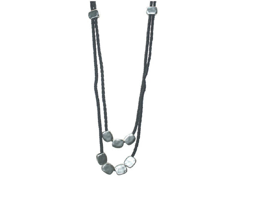 Elegant matt silver necklace