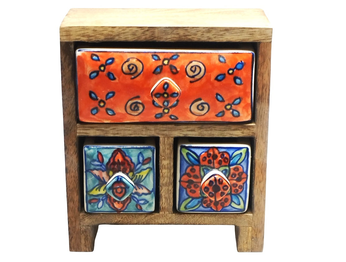Vivid Boho Mini Chest with 3 Drawers