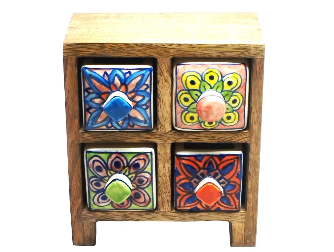 Vivid Boho Mini Chest with 4 Drawers