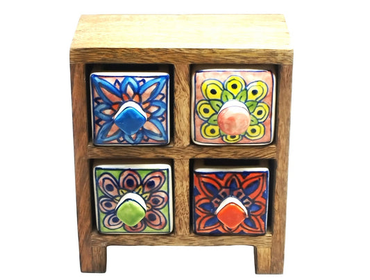 Vivid Boho Mini Chest with 4 Drawers