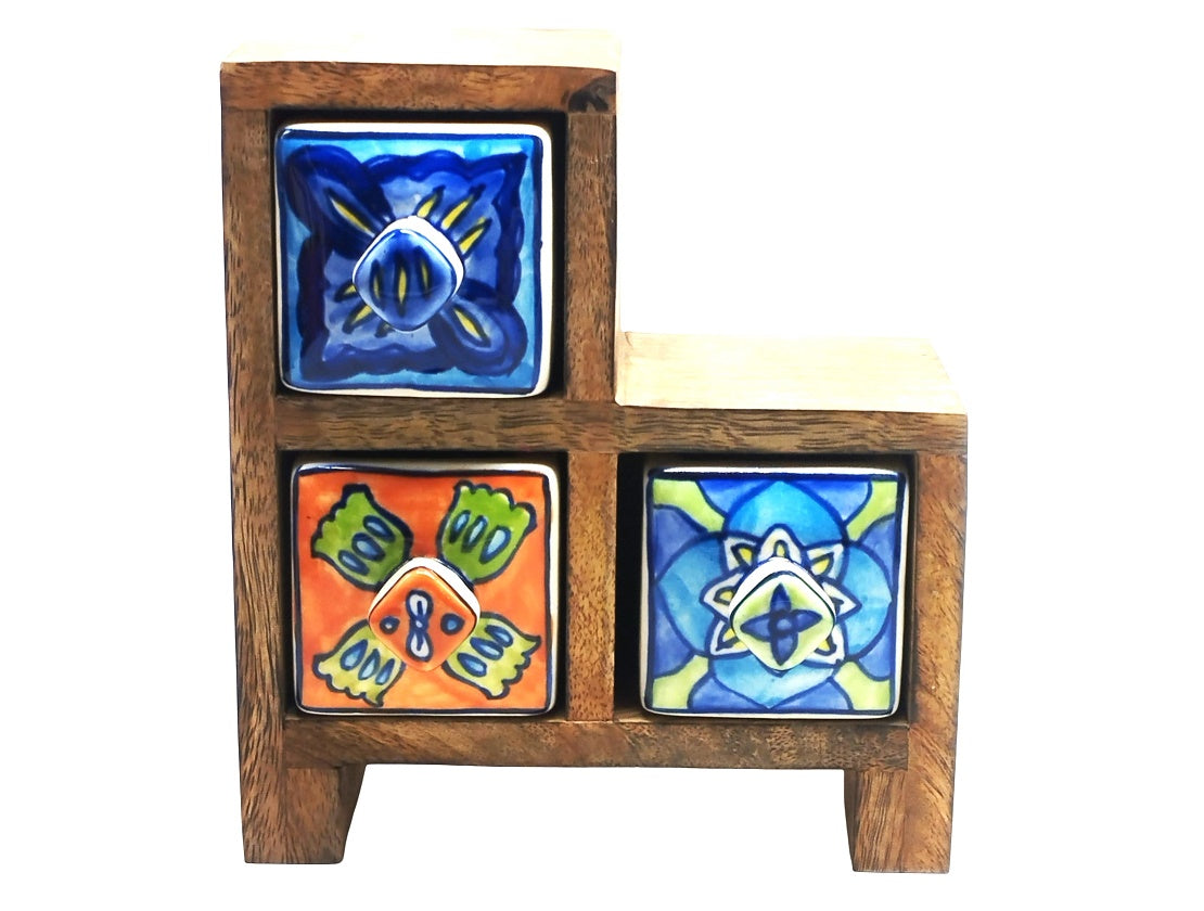 Vivid Boho Step Mini Chest with 3 Drawers
