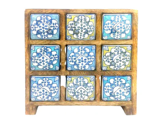 9 drawer wood box
