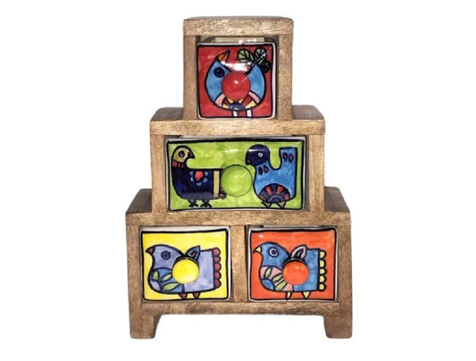 Red bird design pyramid box 15x25x9 cm
