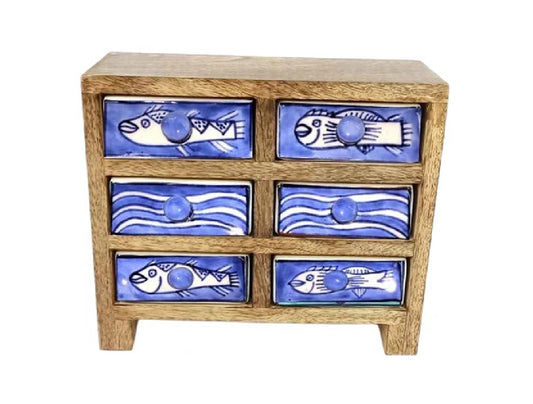 6 drawer fish design box