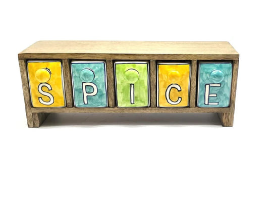 Five drawer spice box