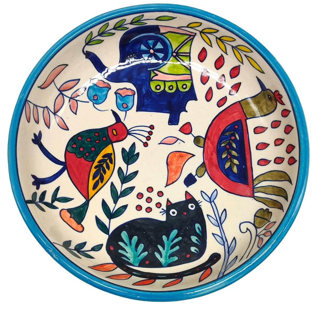Hand-Painted Menagerie Salad Bowl