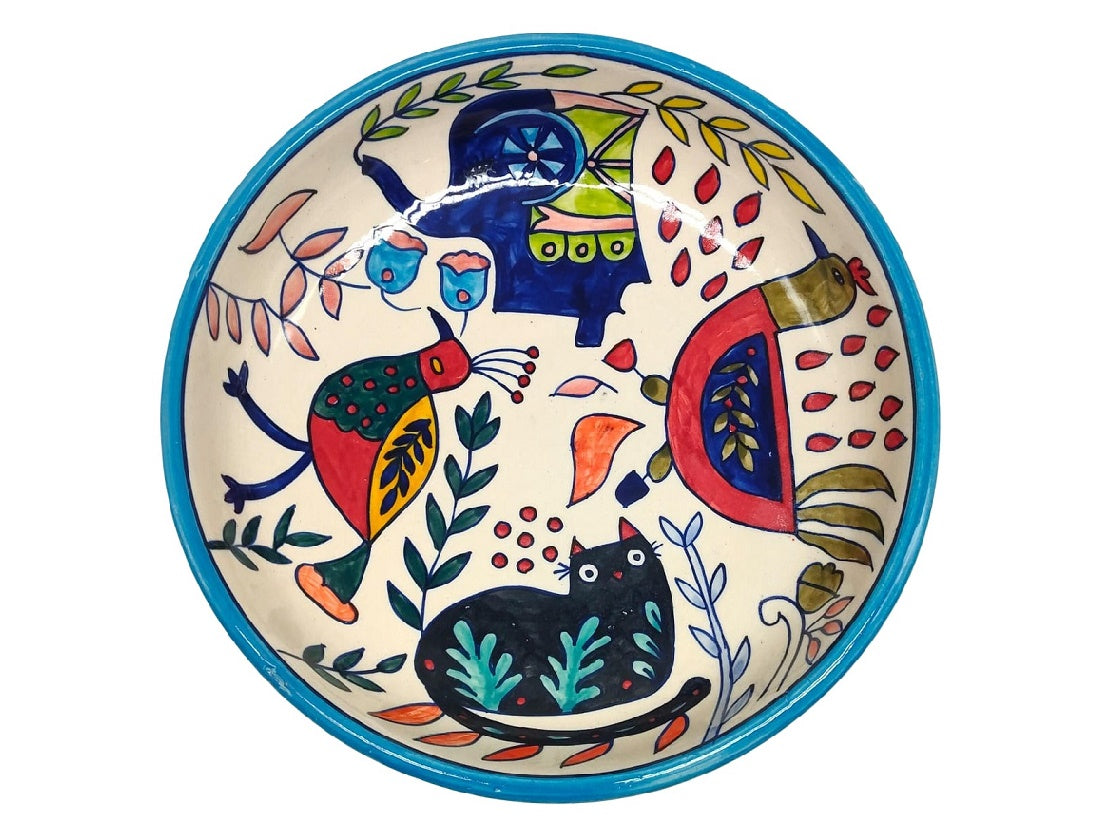 Hand-Painted Menagerie Salad Bowl