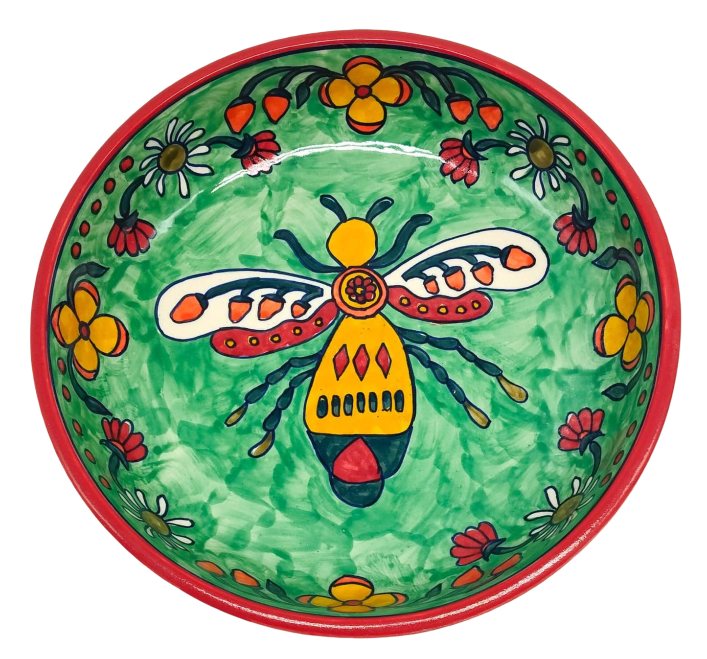 Hand-Painted Queen Bee Salad Bowl