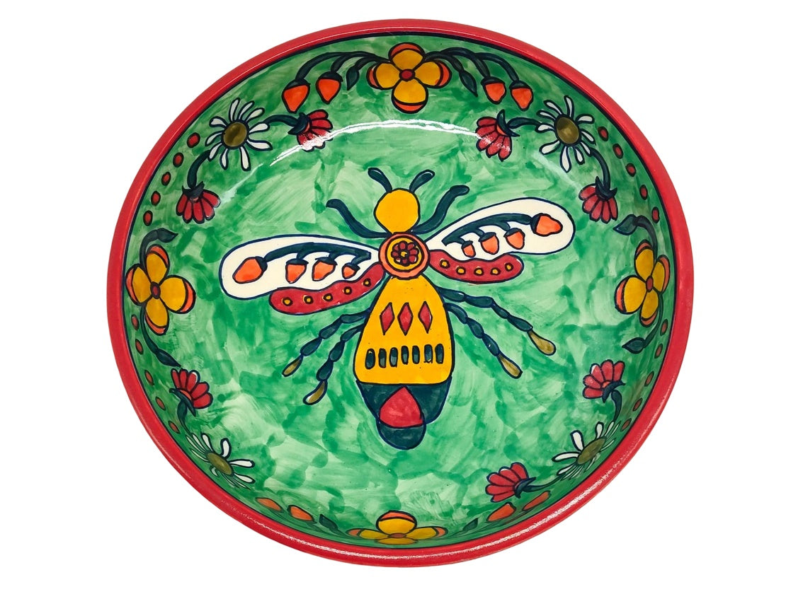 Hand-Painted Queen Bee Salad Bowl