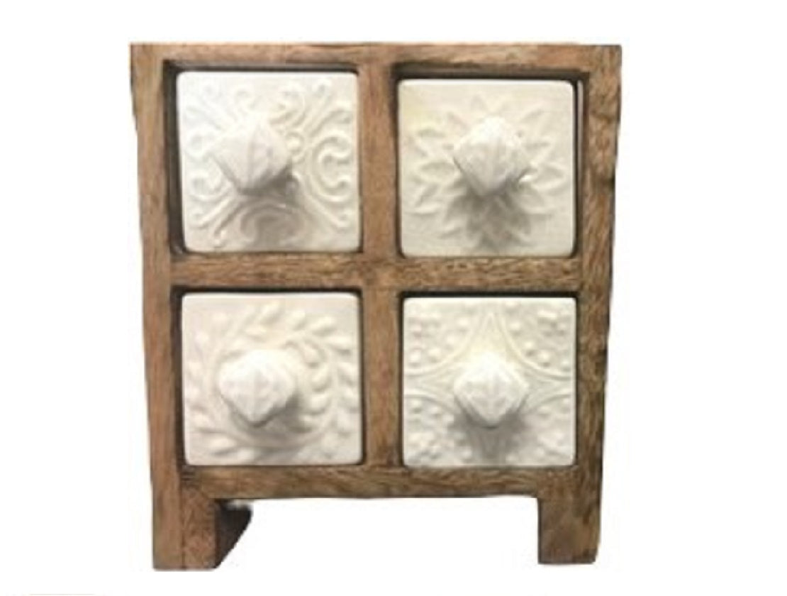 Artisan Embossed 4 Drawer Mini Chest