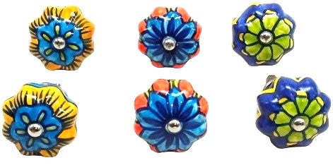 Set of 6 Fluted Blossom Knobs