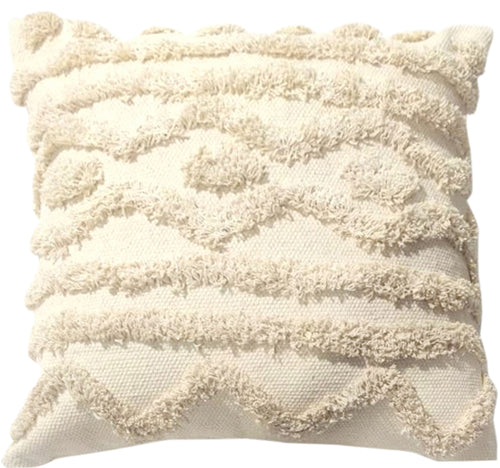 White woven line design cushion cover 45x45 cm