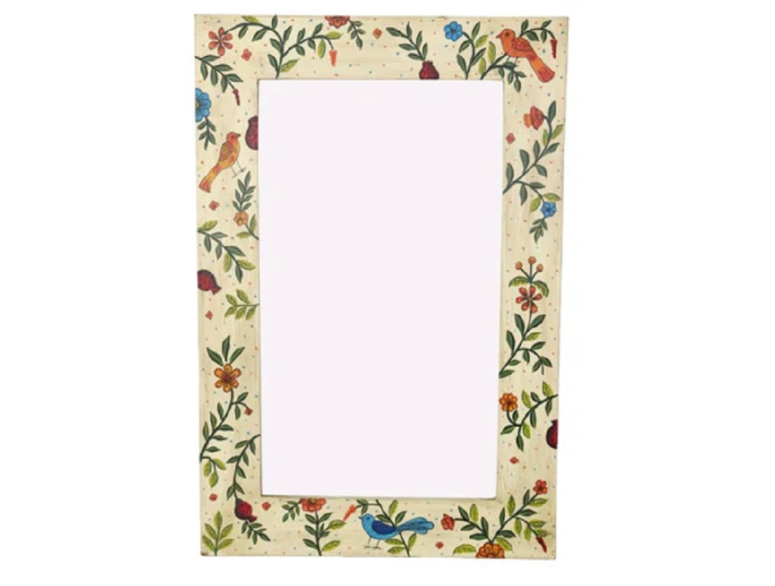 Hand-painted Chitrakar Bird Mirror