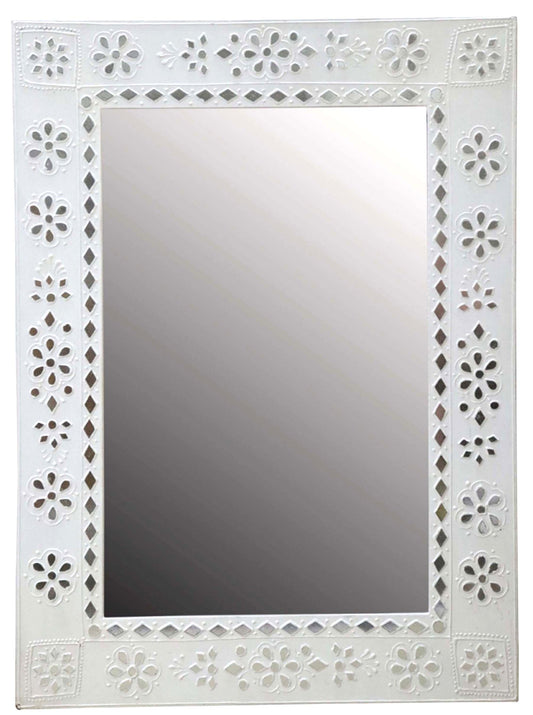 White wood mirror