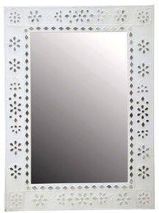 White wood mirror 45x60 /30x45 cm