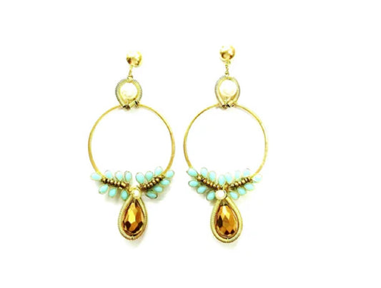 Gloss bead E/R with bronze glass drop