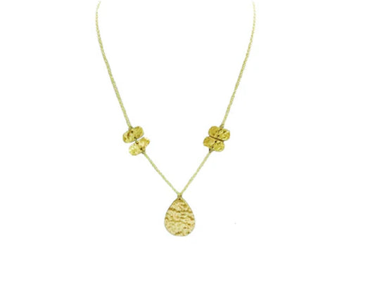 Beaten brass necklace